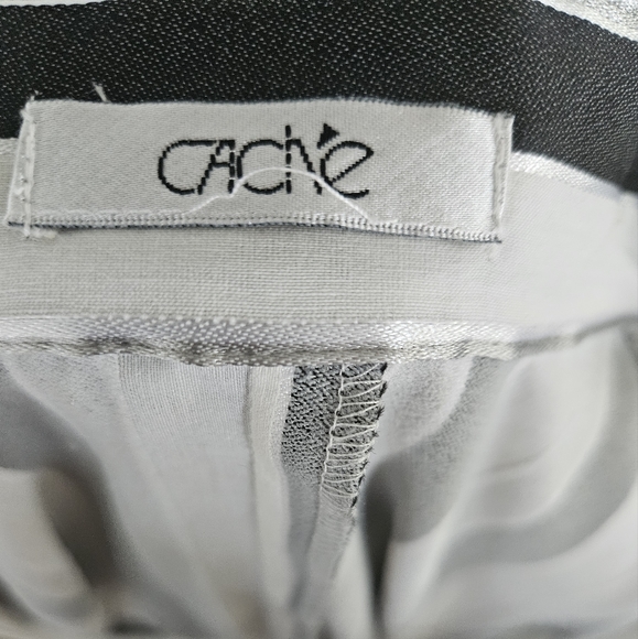 Black, white, silver, stripe blouse - Picture 4 of 8